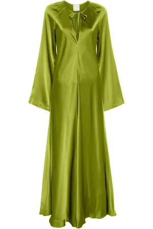 FORTE FORTE Keyhole-neck silk maxi dress