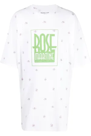MARTINE ROSE Long-line logo-print T-shirt