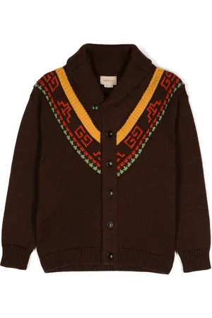 Gucci Patterned intarsia-knit cardigan