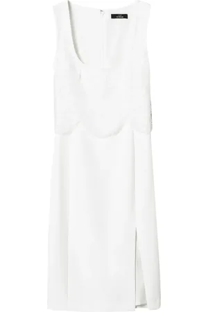 Twin-Set Embroidered crepe midi dress