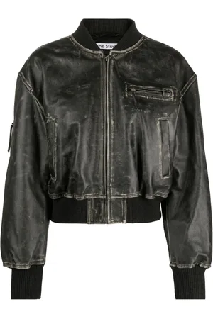 Acne Studios Distressed-effect leather jacket