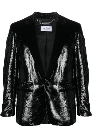 Philipp Plein Metallic-effect single-breasted blazer