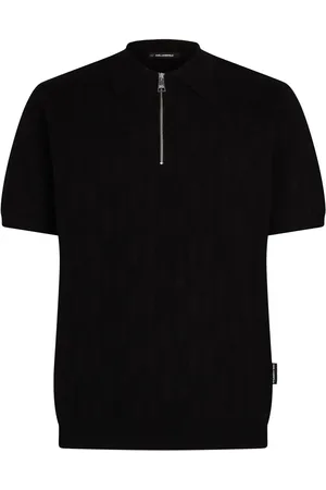 Karl Lagerfeld Monogram zip-up polo shirt