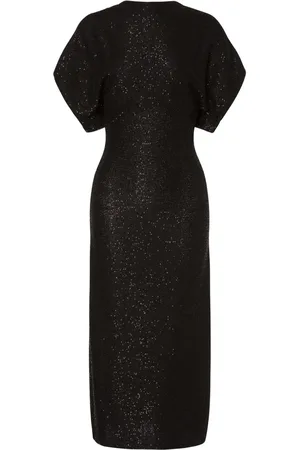Serafini Sequinned knitted midi dress