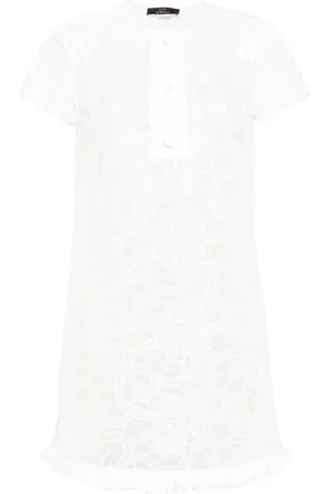 Twin-Set Floral-embroidery organza mini dress