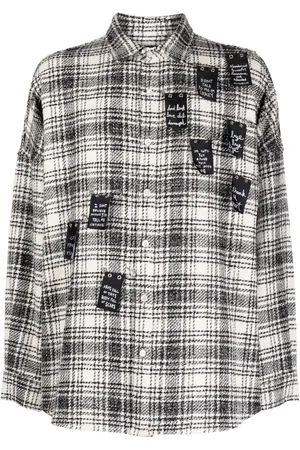 HACULLA Safety plaid-pattern tweed shirt