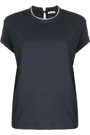 Brunello Cucinelli Brass-embellished crew-neck T-shirt