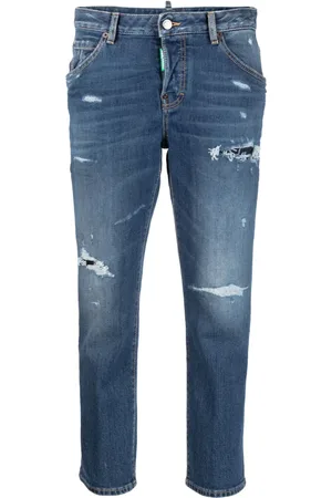 Dsquared2 Distressed slim-fit cropped jeans