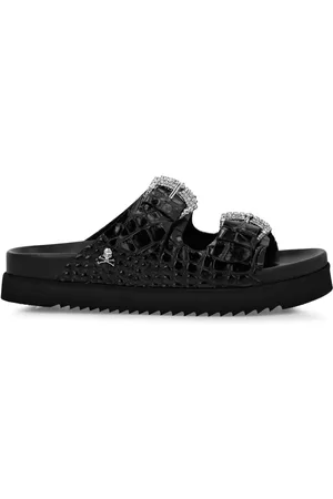 Philipp Plein Crocodile-effect leather sandals