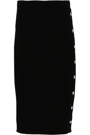 Pinko Ribbed-knit midi skirt