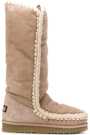 Mou Woven detail padded boots