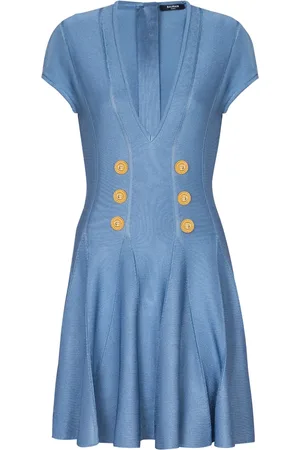 Balmain 6-Button fine-knit minidress