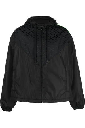 VERSACE Panelled logo-print track jacket