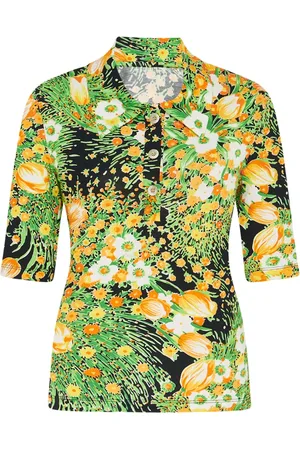ROSETTA GETTY Floral-print polo top