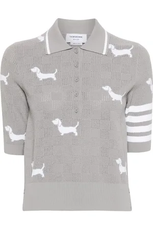 Thom Browne Hector intarsia-knit polo shirt