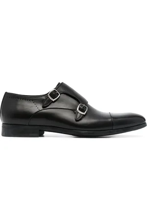 Magnanni Negro buckled monk shoes