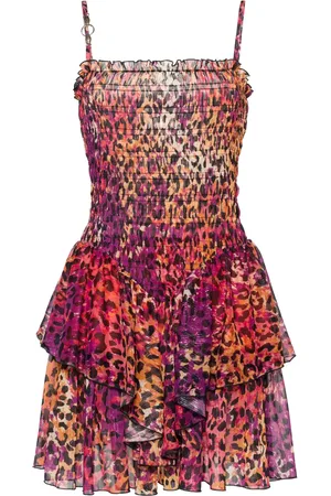 Roberto Cavalli Layered leopard-print mini dress