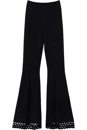 Twin-Set Geometric-pattern flared trousers