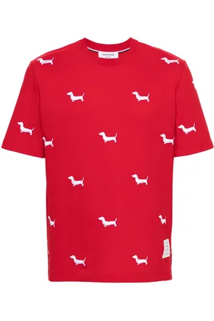 Thom Browne Dog-embroidery T-shirt