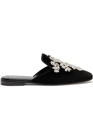 Giuseppe Zanotti Elsa crystal velvet mules