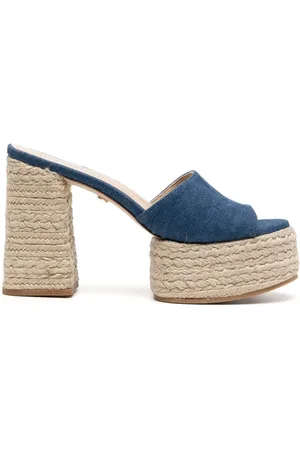DEE OCLEPPO Sunset 120mm platform denim espadrilles