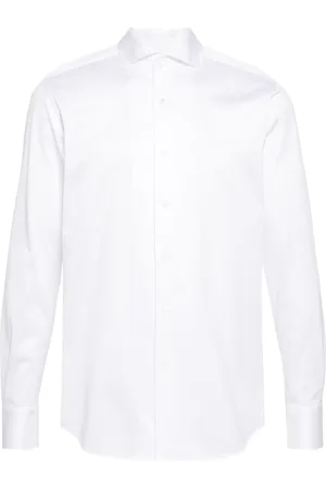 CANALI Spread-collar cotton shirt