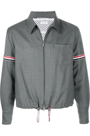 Thom Browne Striped zip-up shirt jacket