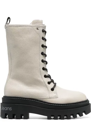 Calvin Klein Lace-up leather platform boots