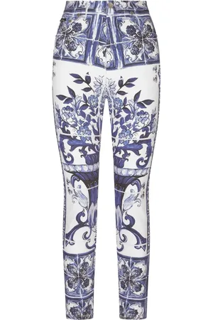 Dolce & Gabbana Grace Majolica-print skinny jeans