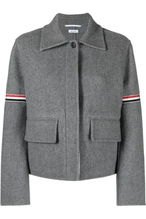 Thom Browne Grosgrain-stripe brushed jacket