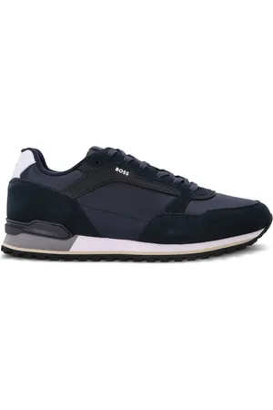 HUGO BOSS Suede-trimmed mesh sneakers
