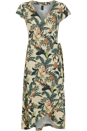 Lygia & Nanny Falc??o monkey-print wrap dress