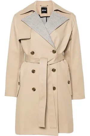 HUGO BOSS Prince of Wales check trench coat