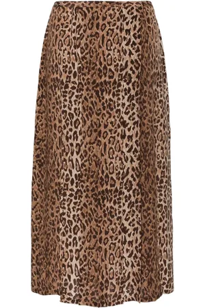 RIXO London Leopard-print pleated midi skirt