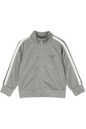 Emporio Armani Monogram-jacquard side-stripe track jacket