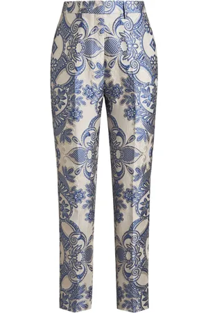 Etro Paisley-jacquard cigarette trousers