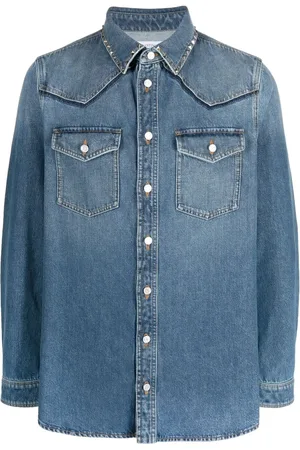VALENTINO GARAVANI Rockstud layer-design denim shirt