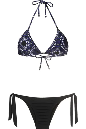 AMIR SLAMA Abstract-pattern triangle bikini