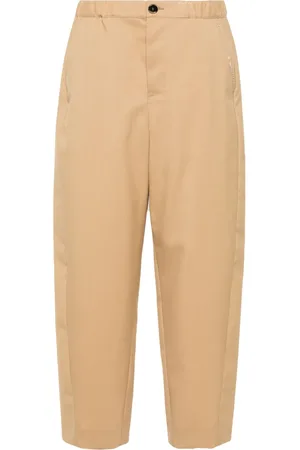 Marni Logo-embroidered tapered trousers