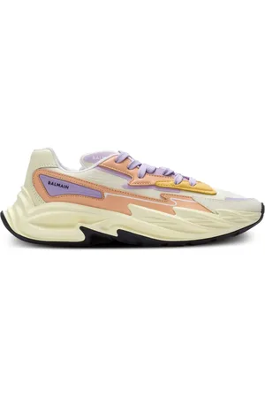 Balmain Run-Row panelled leather trainers