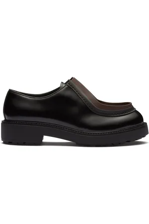 Prada Opaque brushed-leather lace-up shoes