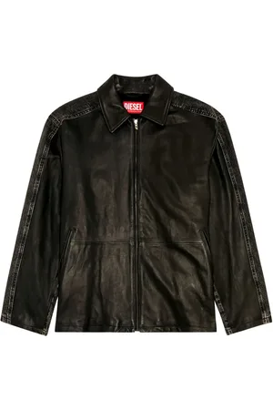 Diesel L-Stoller panelled leather jacket