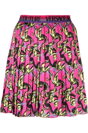 VERSACE Baroque-print pleated miniskirt