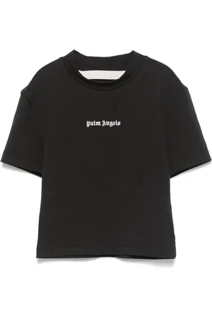 Palm Angels Embroidered-logo cropped T-shirt