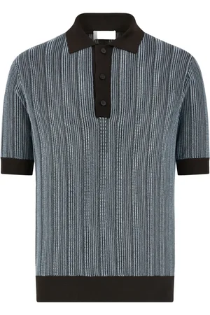 Salvatore Ferragamo Striped intarsia-knit polo shirt