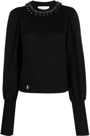 Philipp Plein Crystal-embellished wool knitted jumper