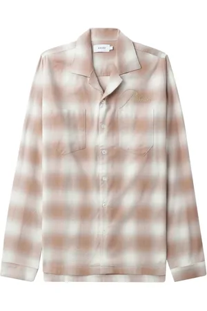 Rhude Logo-embroidered check-print shirt