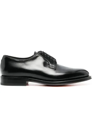 santoni Polished-leather Derby shoes