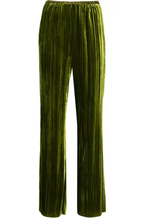 FORTE FORTE Elasticated-waist flared velvet trousers