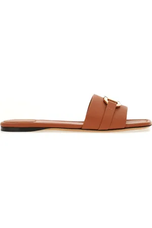 Salvatore Ferragamo Gancini-buckle leather slides